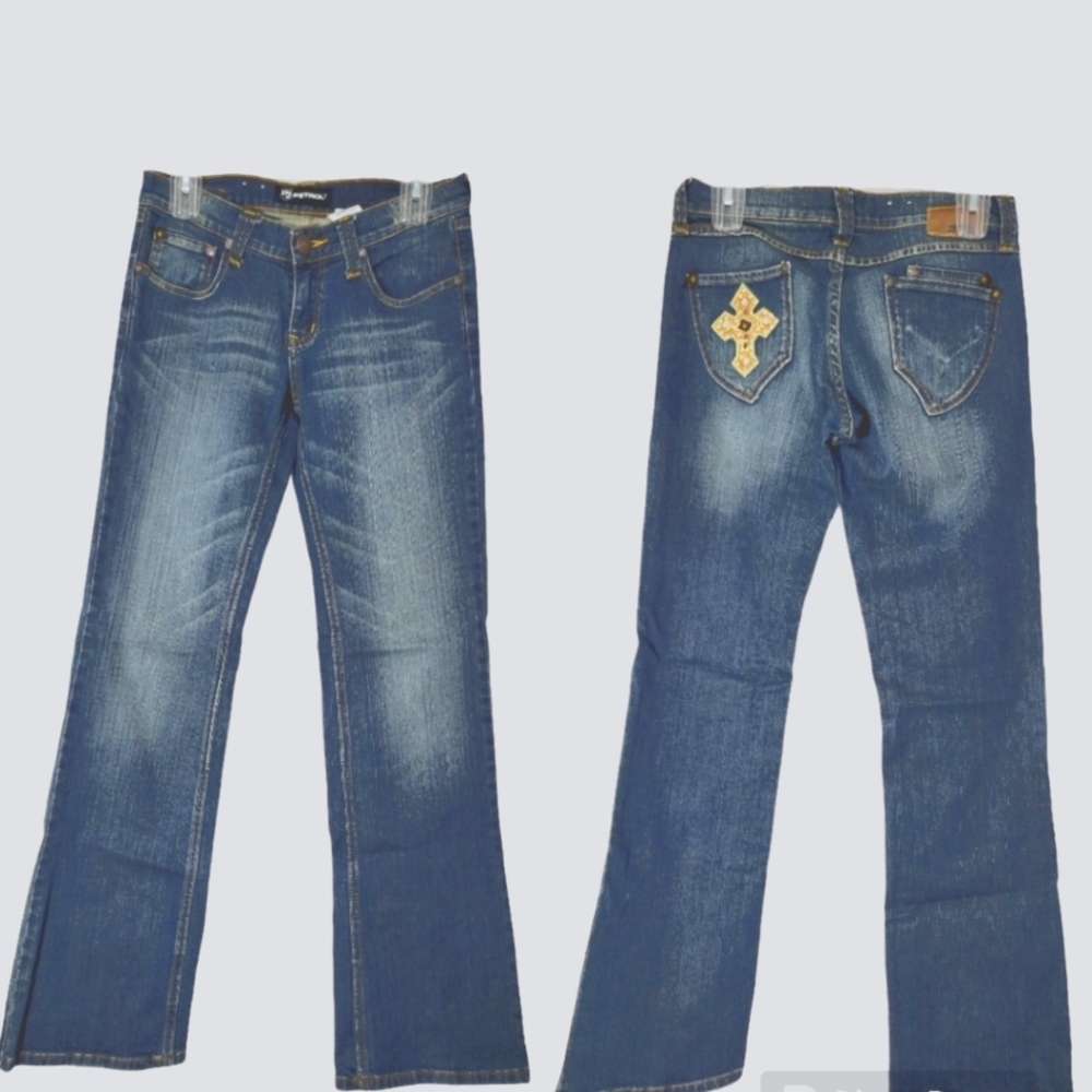 Petrol Denim Western Jeans Cameron Low-Rise Slim Fit Boot Cut size 28